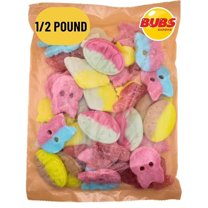 Bubs Swedish Godis Candy, 1/2 Pound Mix, Sweet and Sour Candy Mix, Foam Candy, Vegan Foam Candy, ... | Amazon (US)