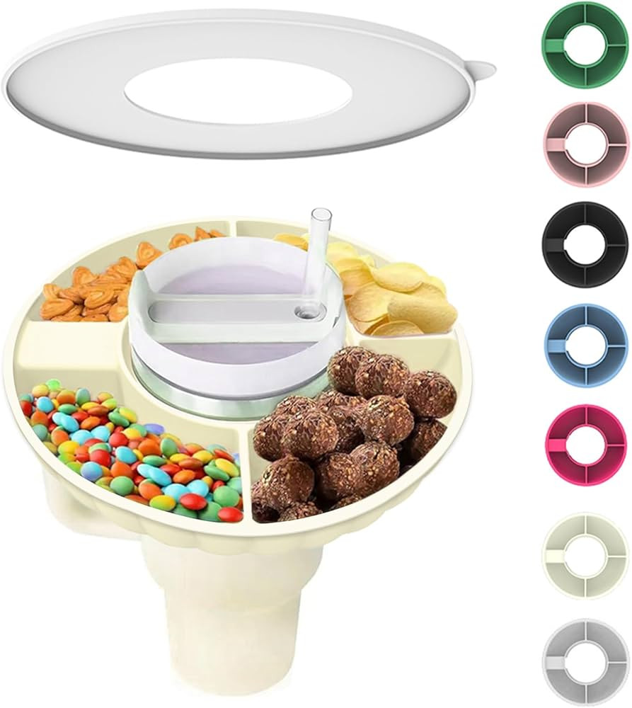 Snack Bowl for Stanley Cup, Silicone Snack Tray with Lid Compatible with Stanley Cup 40 oz, Reusa... | Amazon (US)