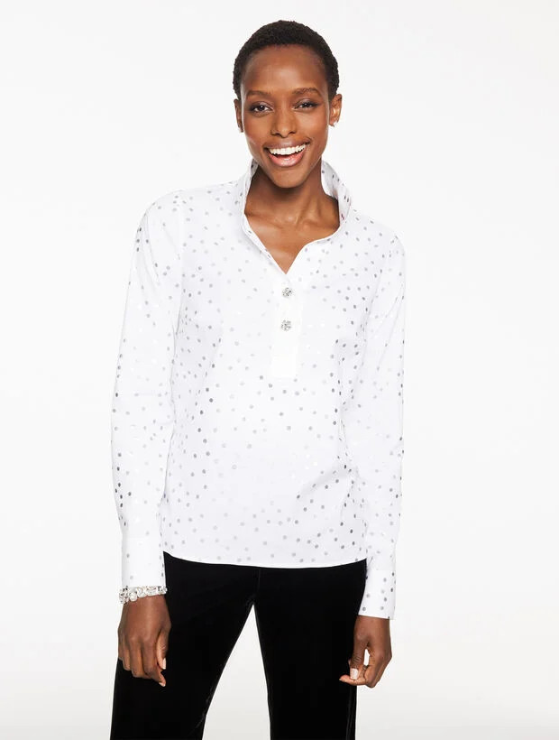 Non-Iron Popover - Scattered Dots | Talbots
