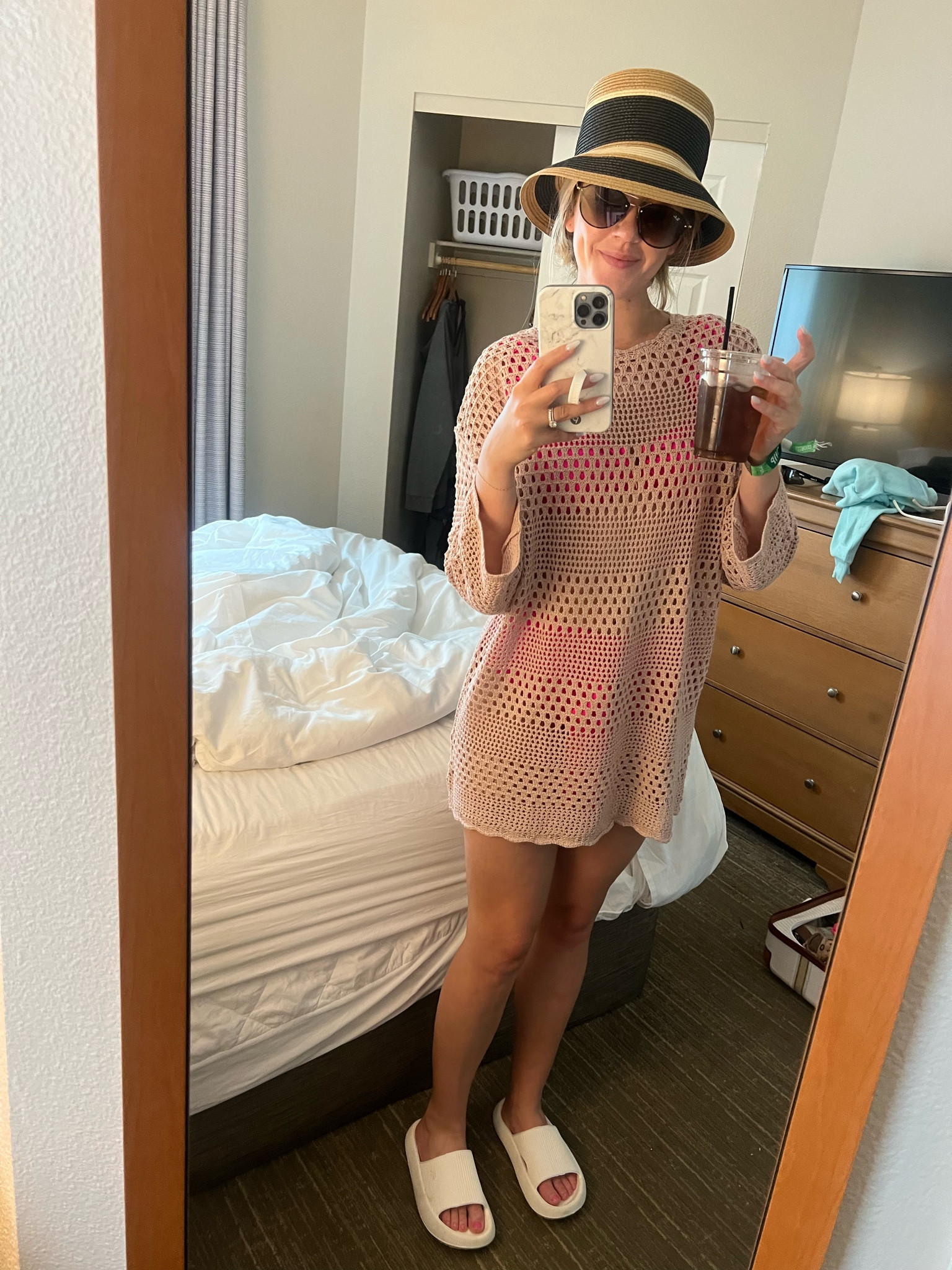 My summer staples that I have been living in! This bathing suit and cover up combo have been coming with me everywhere and I seriously love them!! 

Also this hat is soo versatile, I have worn it to golf tournaments, the pool, the beach- such great quality! I need one in every color!  



#LTKTravel #LTKFindsUnder50 #LTKSwim