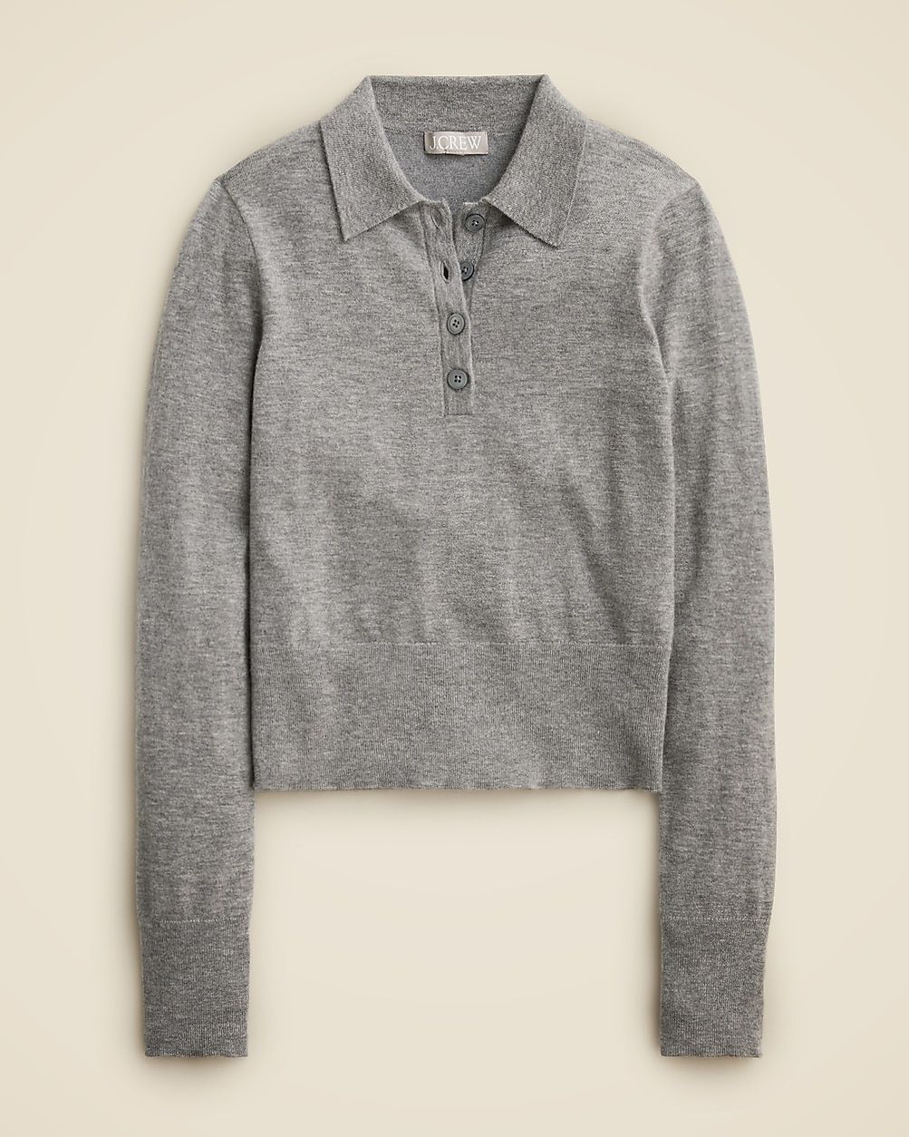 Featherweight cashmere-blend long-sleeve polo shirt | J. Crew US