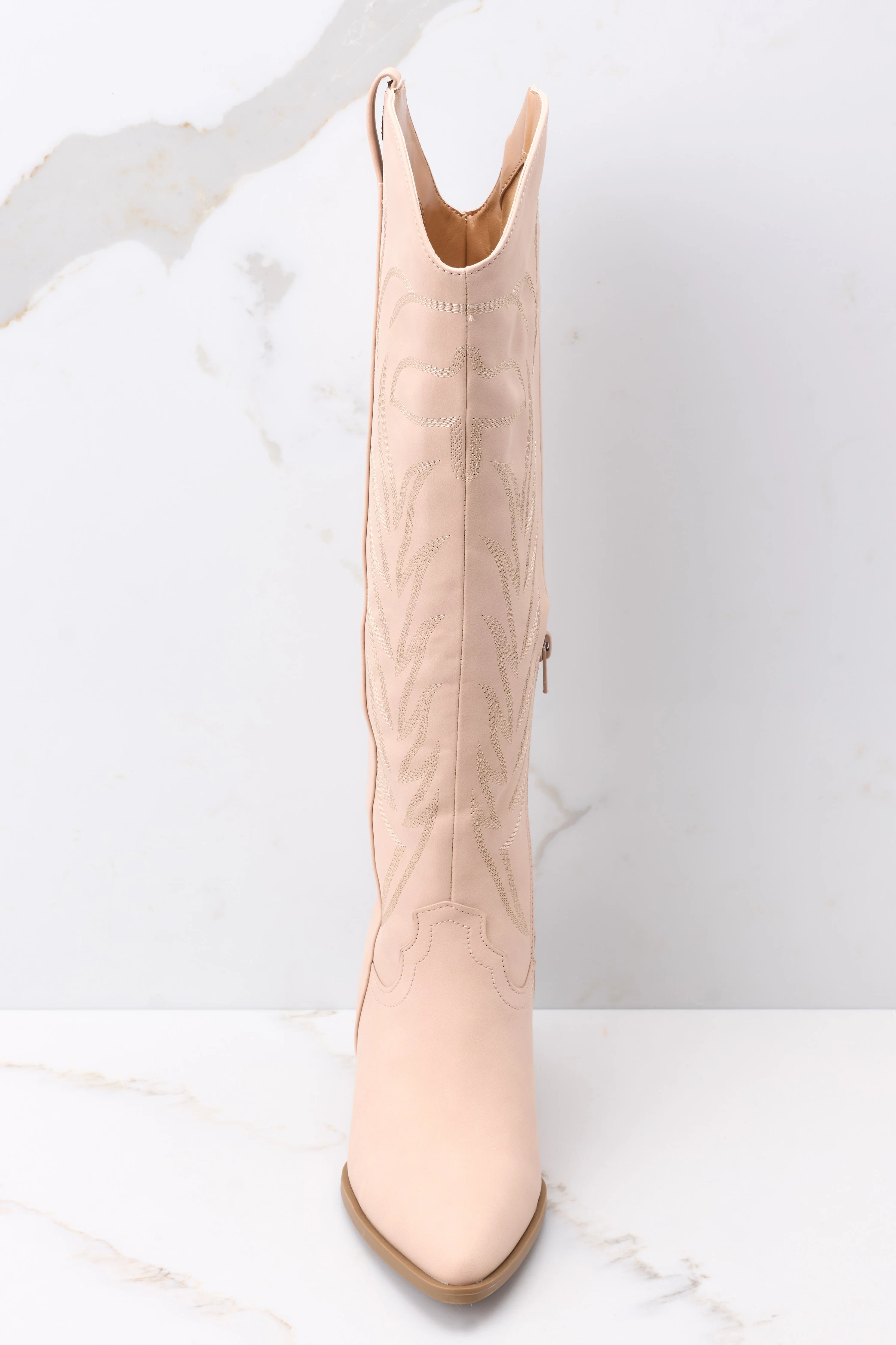 Fate Told Me Beige Boots | Red Dress 