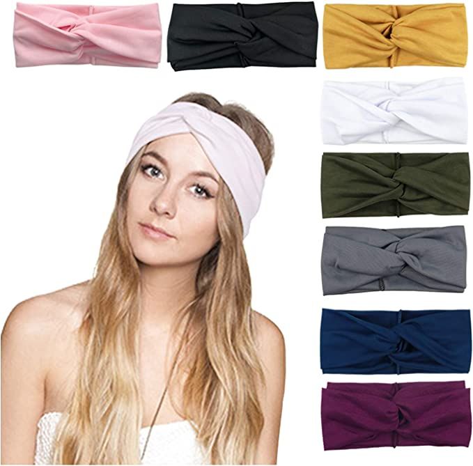 DRESHOW 8 Pack Women's Headbands Headwraps Hair Bands Bows Hair Accessories | Amazon (US)