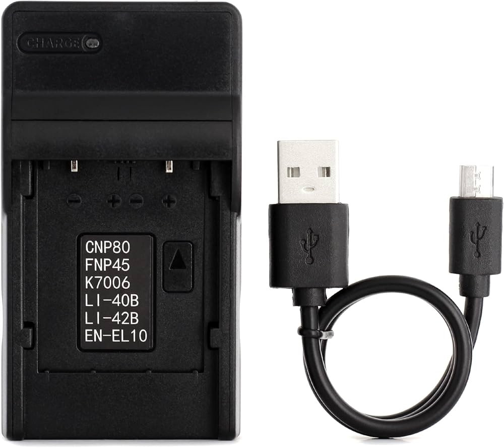 NP-80 USB Charger for Casio Exilim EX-G1, Exilim EX-N1, Exilim EX-N2, Exilim EX-S5, Exilim EX-S8, Exilim EX-S9, Exilim EX-Z35, Exilim EX-Z550, Exilim EX-Z800 Camera and More | Amazon (US)