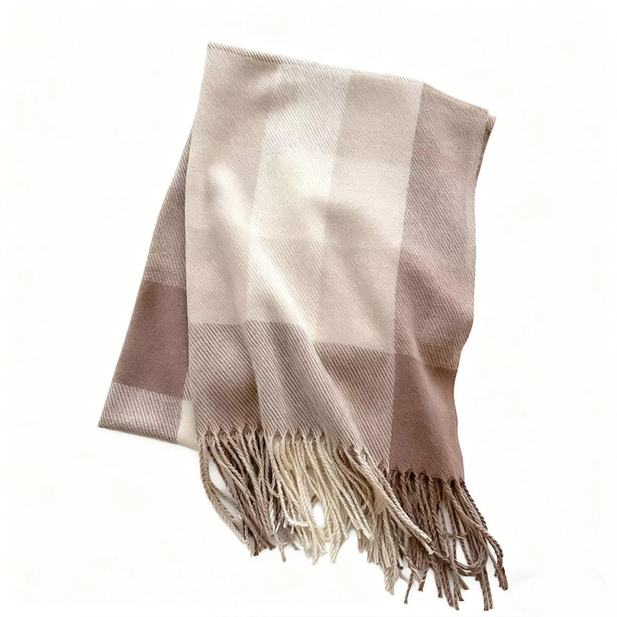 Anna-Kaci Soft Plaid Oversized Scarf with Cozy Woven Texture and Fringe Hem 78.5×26 Inches, Beig... | Target