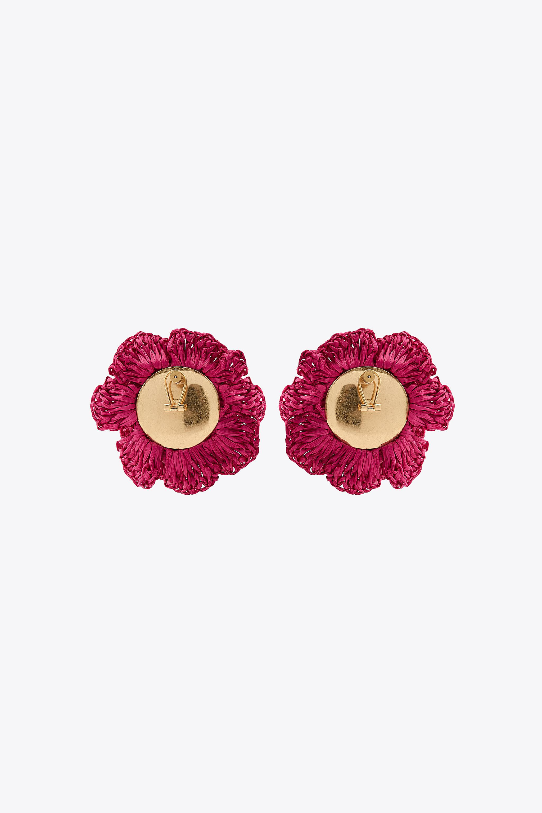 RAFFIA FLOWER SPARKLE EARRINGS | Zara US
