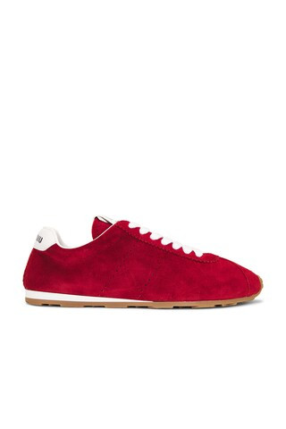 Miu Miu Suede Sneaker in Red | FWRD 