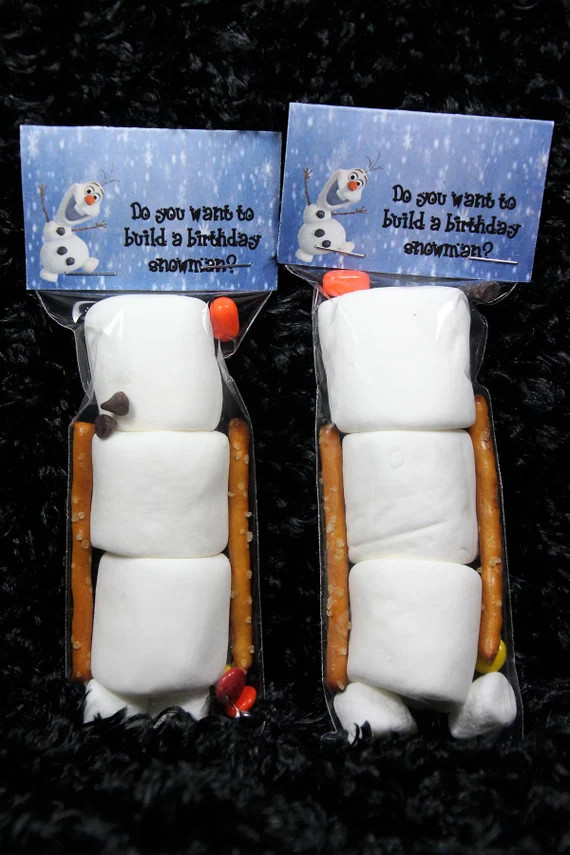 Snowman From Frozen Party Favor  Marshmallows  Pretzels  | Etsy | Etsy (US)