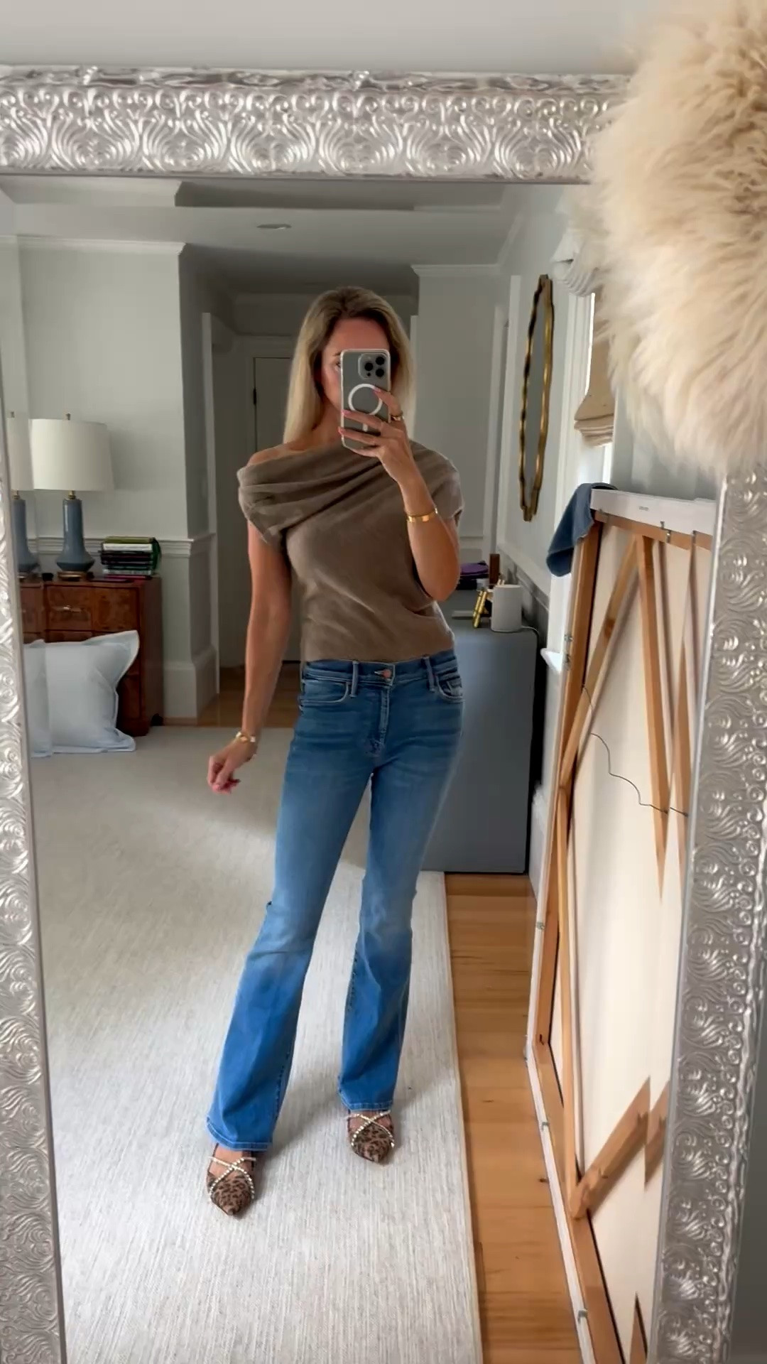 Absolutely OBSESSED with the sweater for fall. The perfect amount of cozy but still chic with that exposed shoulder! And for my short girls - these jeans are the perfect flares to wear with flats. That’s so hard to find!

#LTKOver40 #LTKPetite #LTKootd