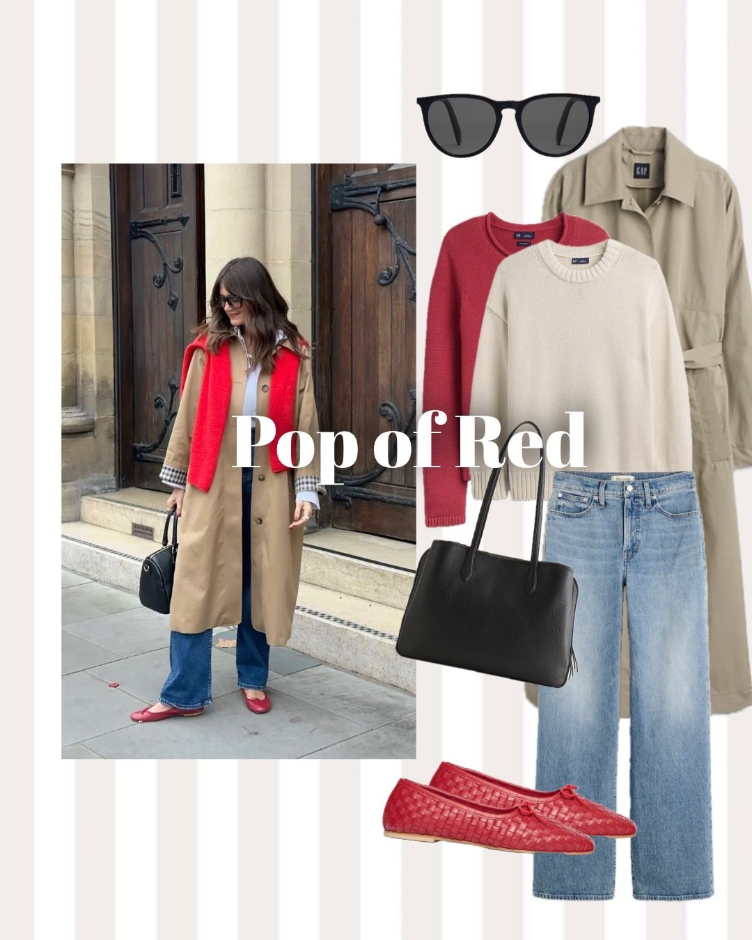 5 Trench Coat Looks to Recreate - Look 4 - A Pop of Red

#LTKSeasonal #LTKgrwm #LTKTravel