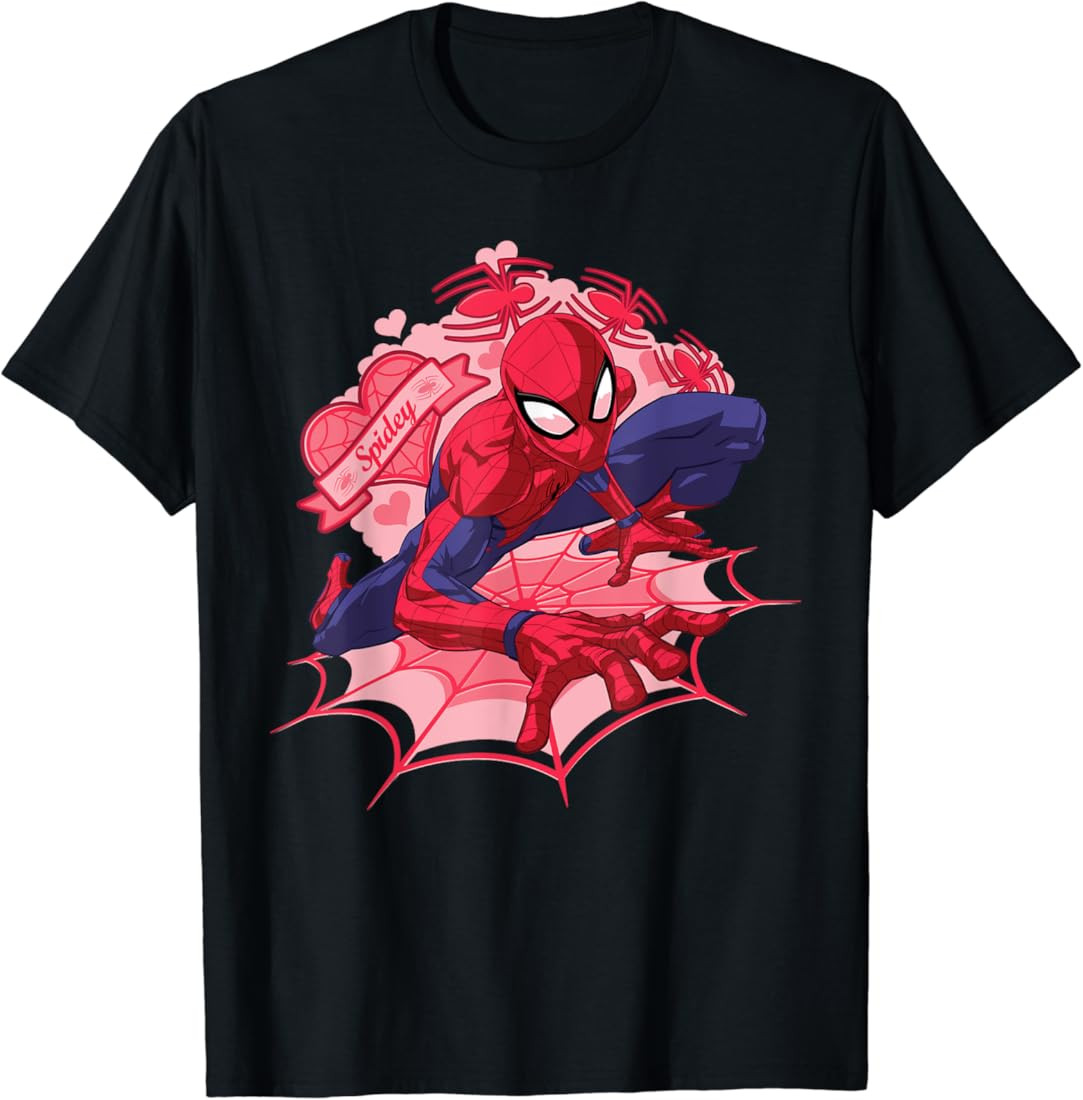 Marvel Spider-Man Hearts Valentine's Day T-Shirt | Amazon (US)