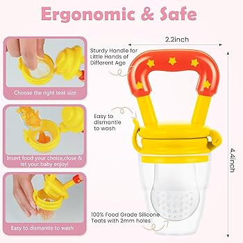 Baby Fruit Feeder/Food Feeder Pacifier (3 Pack)- Infant Teething Feeders | Silicone Teether Feede... | Amazon (US)