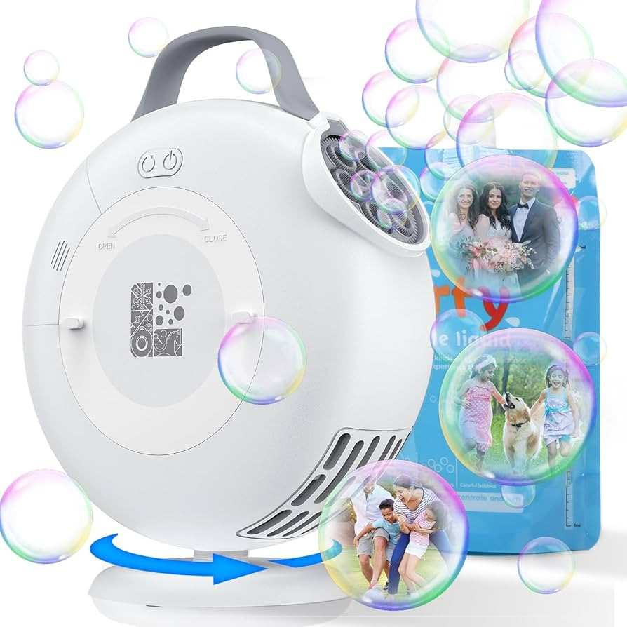 Bubble Machine, Automatic Bubble Blower for Kids Toddlers, 8000+ Bubbles Per Minute, 90° 200° O... | Amazon (US)