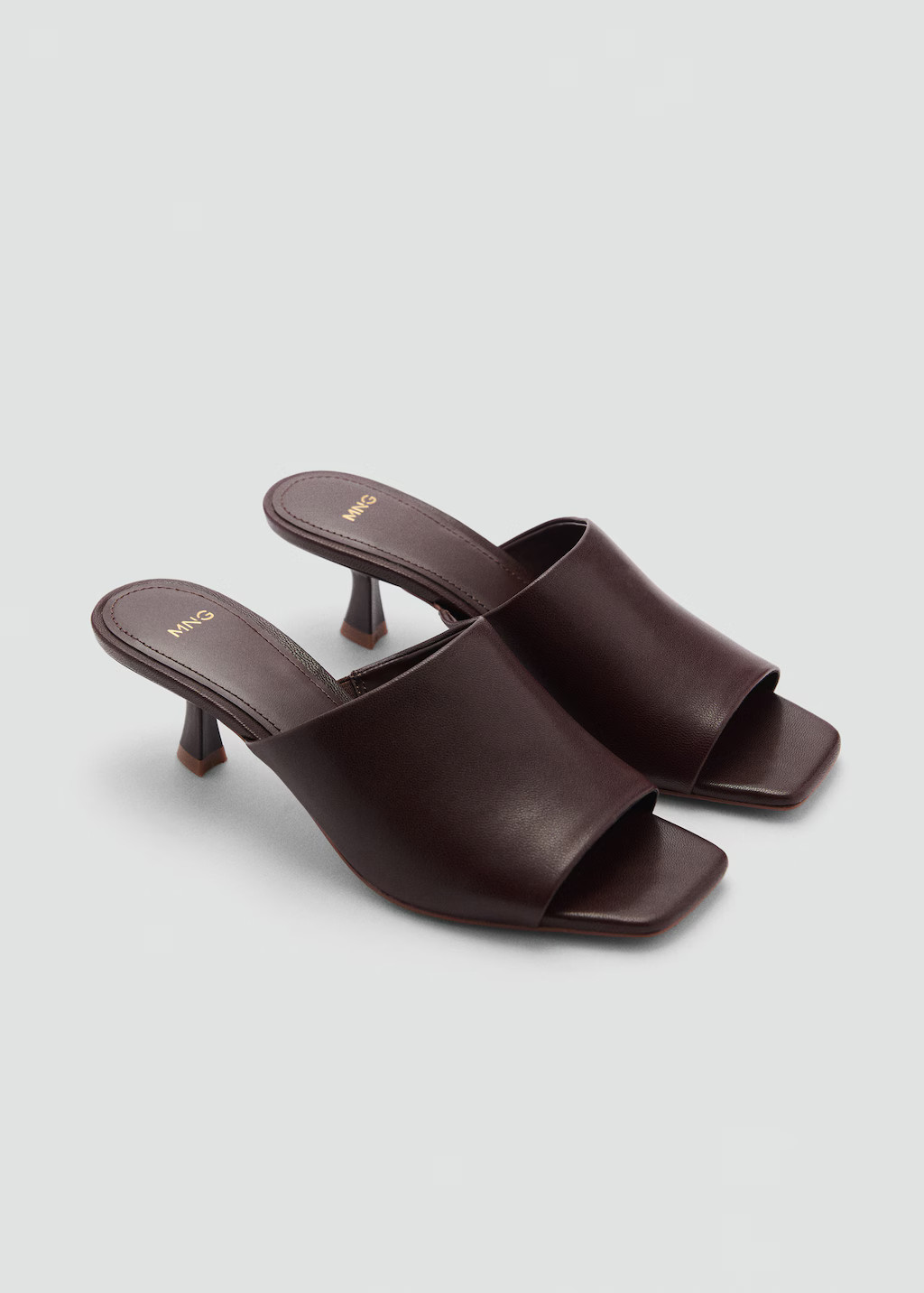 Kitten-heel leather sandal | Mango (US/MX/AU)
