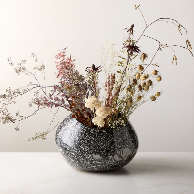 Gaeta Black and White Ceramic Decorative Bowl with Reactive Glaze + Reviews | CB2 | CB2
