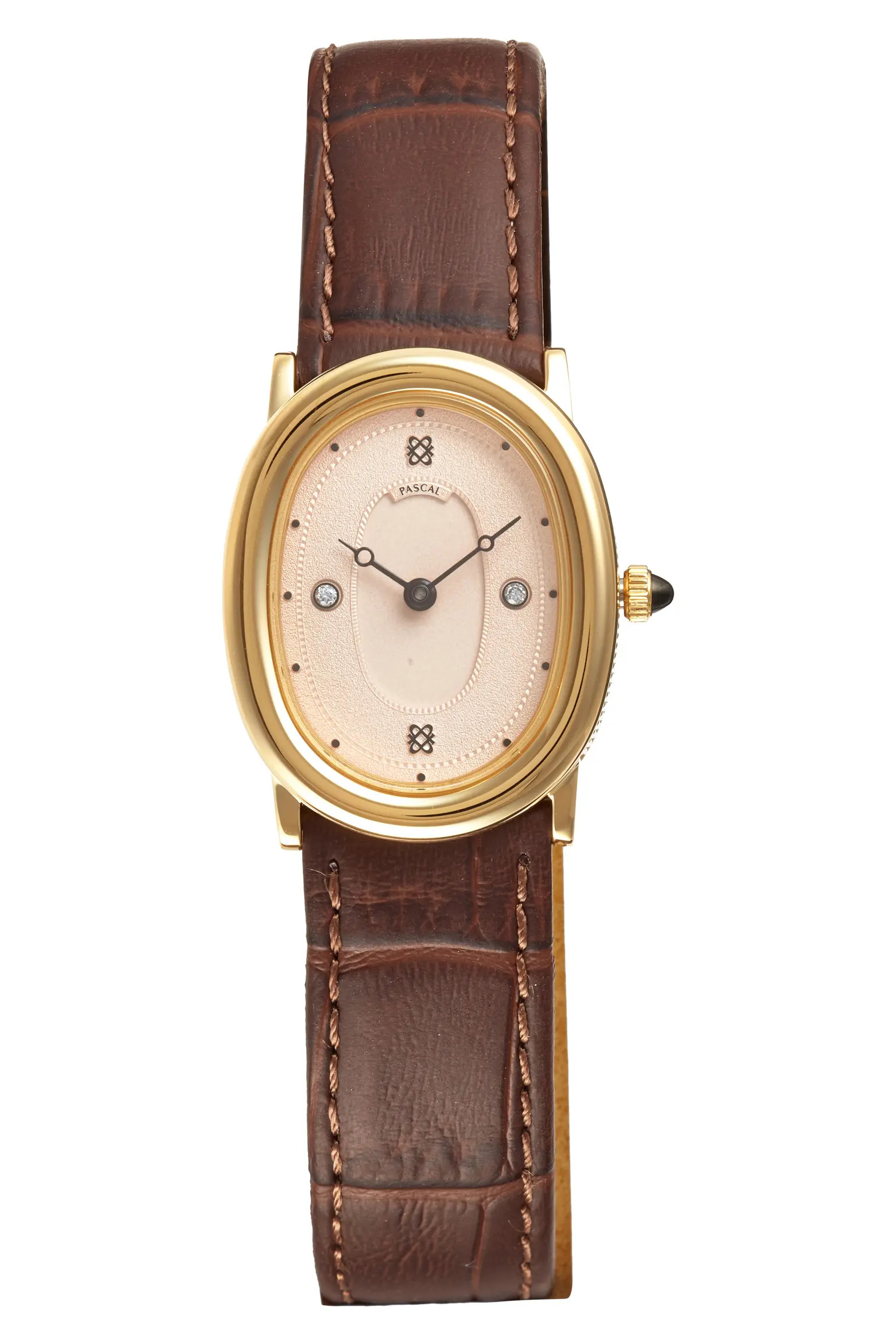 PASCAL Oval Bubble Lab Grown Diamond Leather Strap Watch, 24mm x 30mm | Nordstrom | Nordstrom