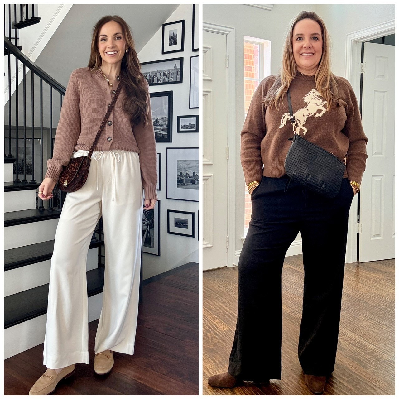 Wednesday Twinning featuring @target $35 pants. I am in a small and Kristy in a large. Paired with @oldnavy and @abercrombie sweaters 

#LTKootd #LTKMidsize