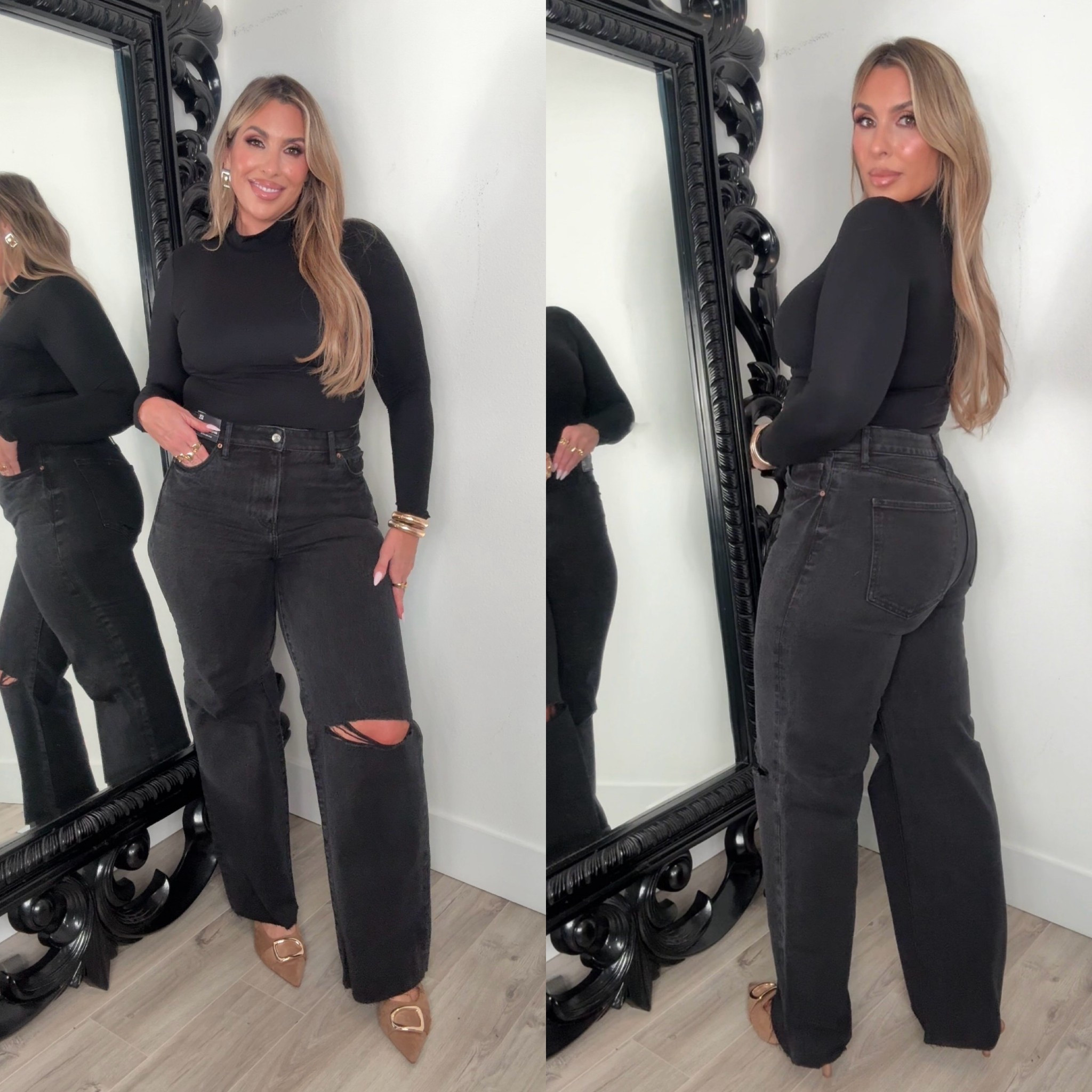 Incredible fit jeans size 12L (have some stretch but also compression to hold you in) size up if you prefer more of a loose fit. Jeans come with a little belt (removable) 

Linked similar tops that I love from Express. I love their body contour line. Very snatching. I am always a size L. (they run generous) 

#LTKSaleAlert #LTKMidsize

#LTKStyleTip #LTKSaleAlert #LTKMidsize