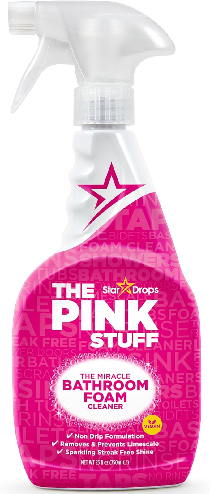Stardrops - The Pink Stuff - Miracle Bathroom Foam Cleaner 750ml - Baths, Tiles, Soap Scum, Limes... | Amazon (US)