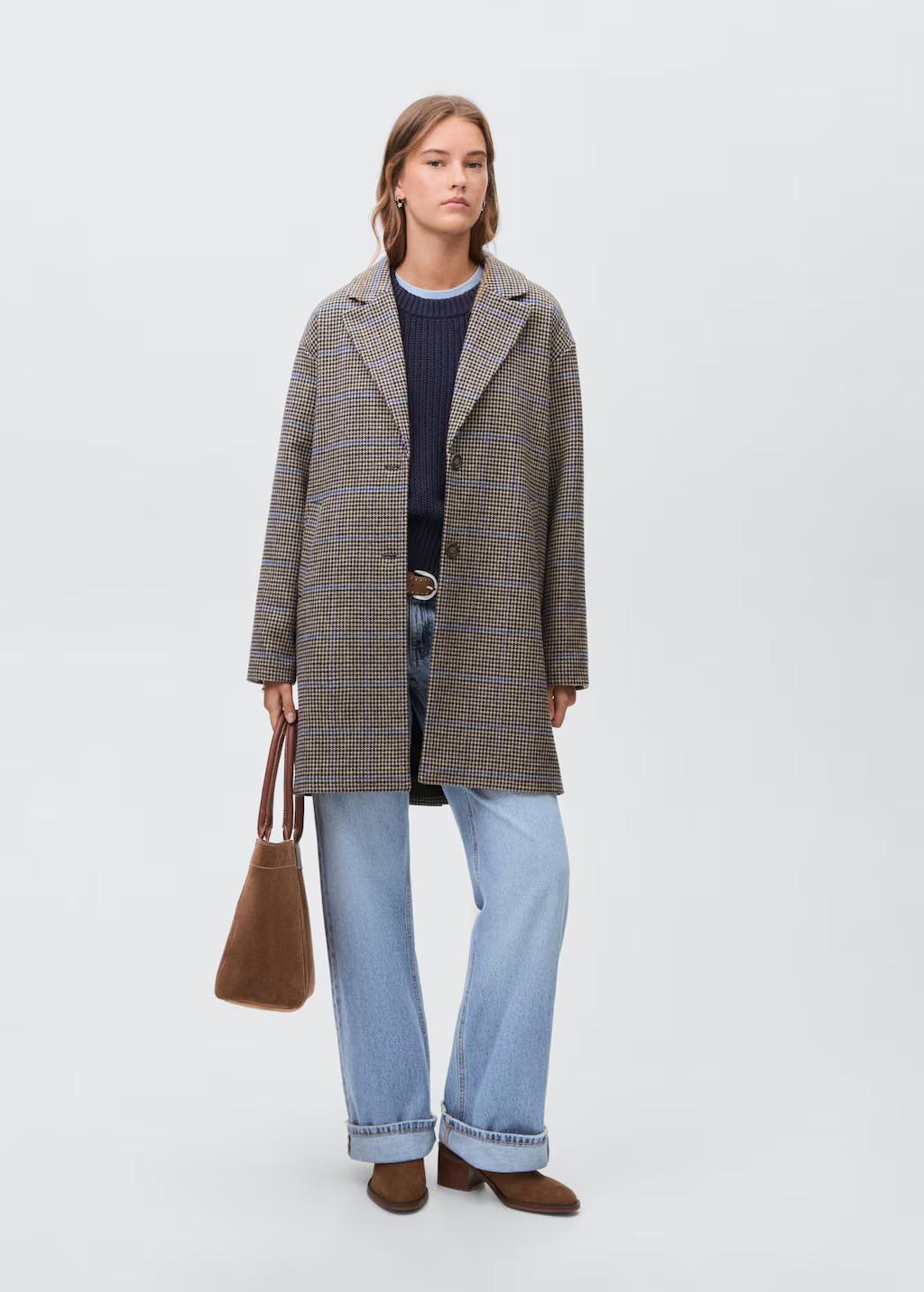 Houndstooth wool-blend coat beige - Teenage girl - XL - MANGO TEEN | Mango (US/MX/AU)