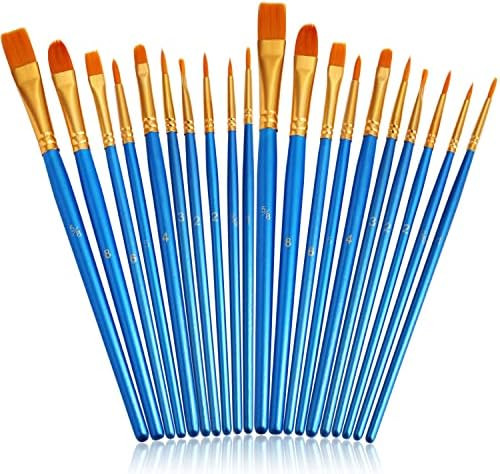 Amazon.com: 20 Pcs Paint Brush Set for Acrylic Painting, Watercolor Brushes, Acrylic Paint Brushe... | Amazon (US)