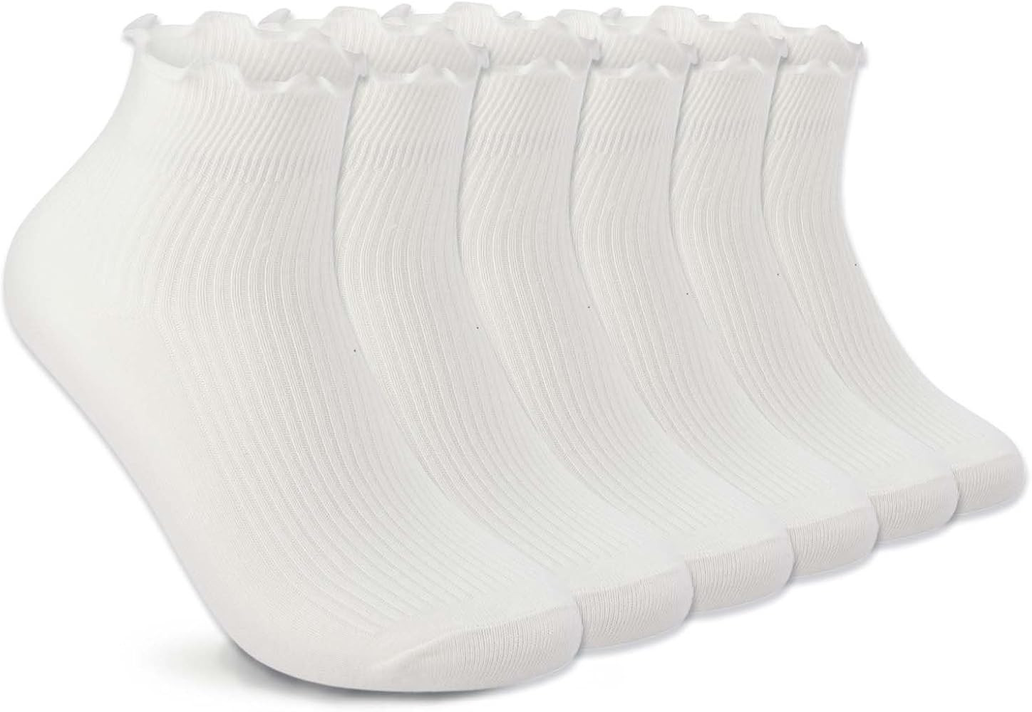 DarkCom 6 Pairs Women's Ruffle Socks Cute Ankle Socks Super Soft Breathable Cool Frilly Socks For... | Amazon (US)