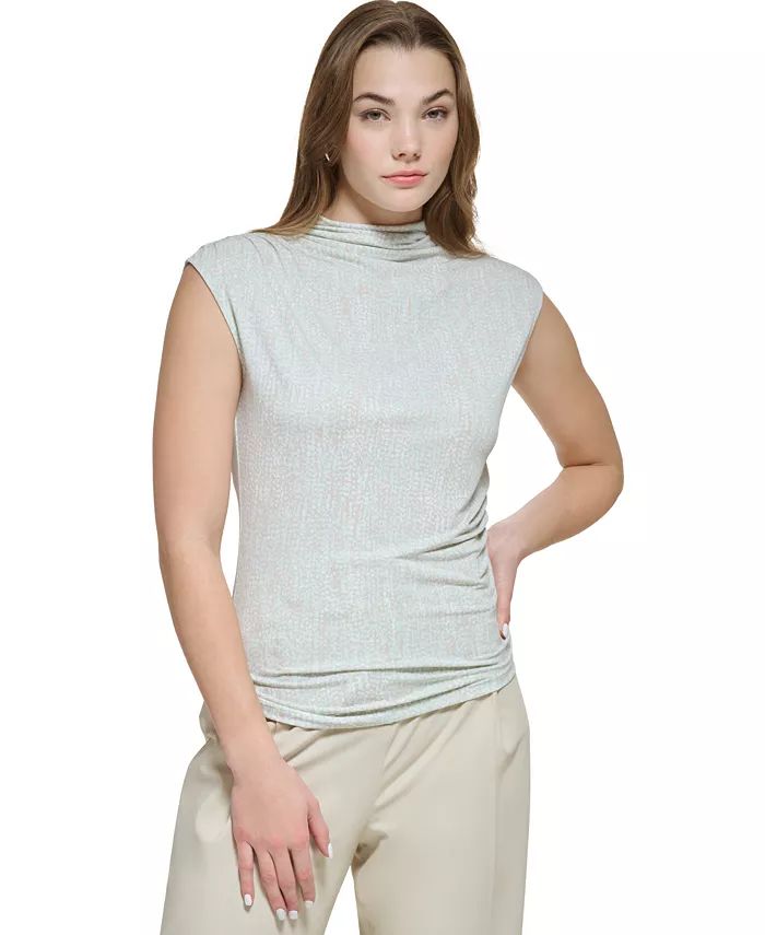 Women's Sleeveless Printed Asymmetric Hem Top | Macys (US)
