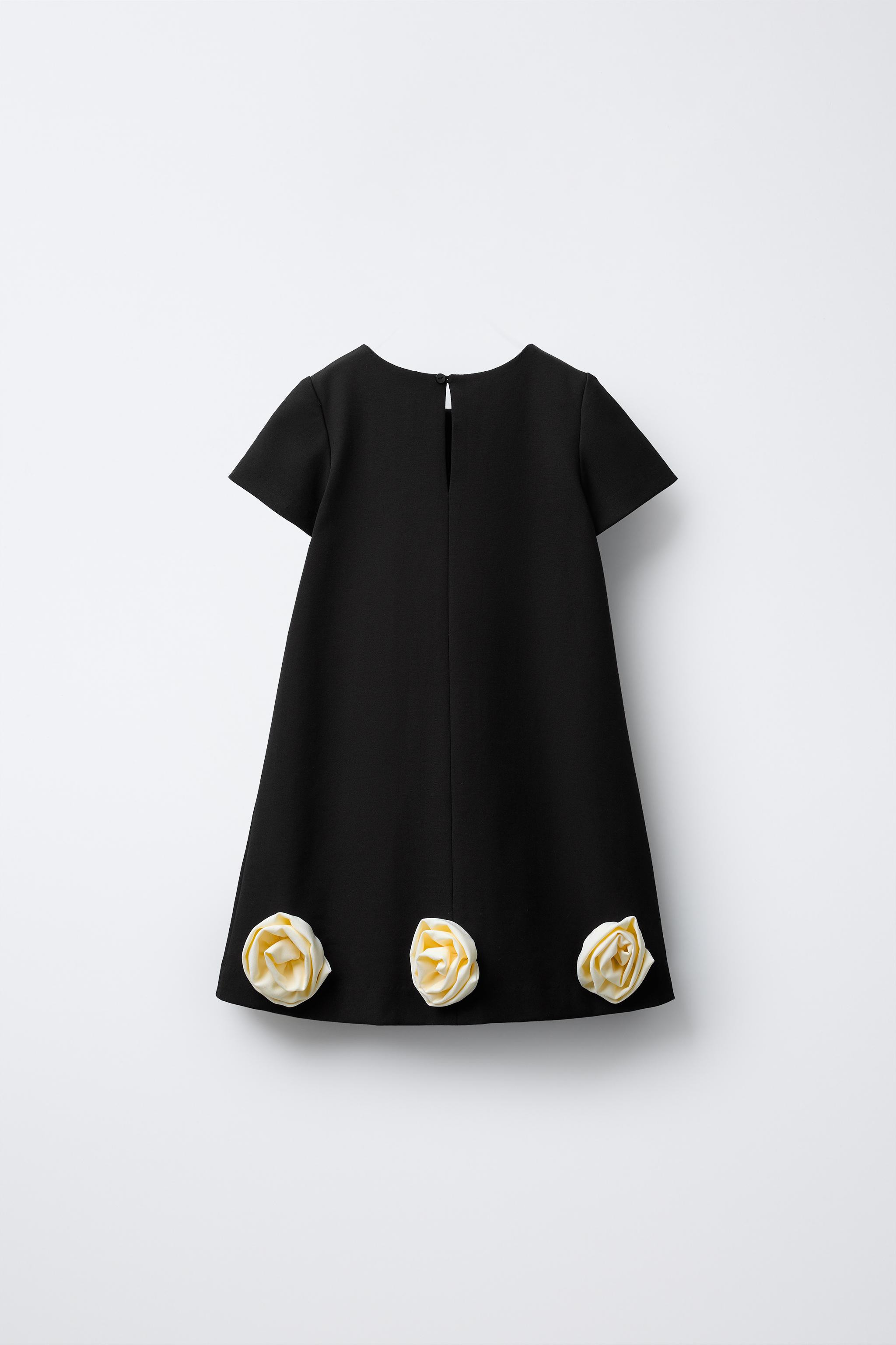 CONTRAST 3D FLORAL DRESS | Zara US