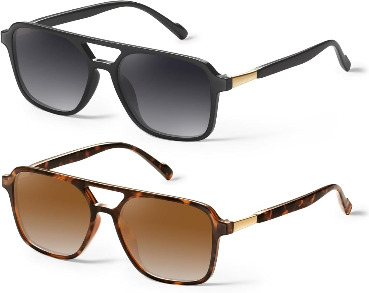 GRFISIA Retro Aviator Sunglasses for Women Men Square Frame Rectangle Trendy Sun Glasses | Amazon (US)