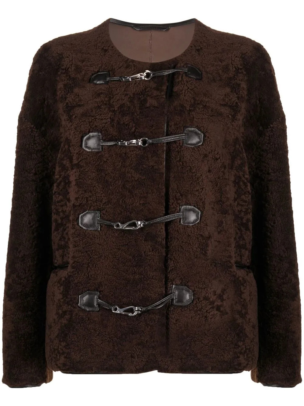 TOTEME Teddy Shearling Clasp Jacket - Farfetch | Farfetch Global