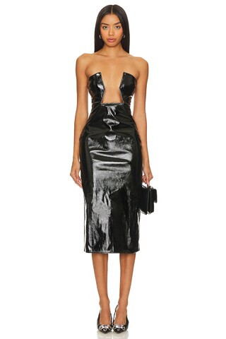 superdown Julia Faux Leather Dress in Black from Revolve.com | Revolve Clothing (Global)