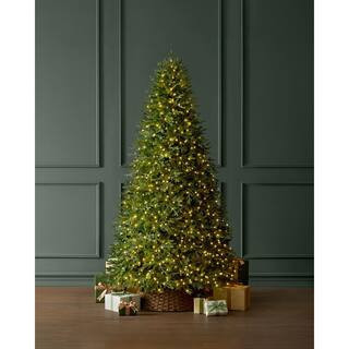 9 ft. Breckenridge Twinkling Adaptive Lighting Downswept Fraser Fir LED Pre-Lit Christmas Tree | The Home Depot