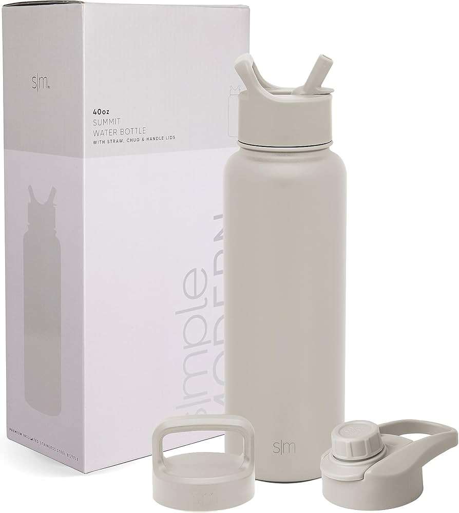 Simple Modern Water Bottle with Straw, Handle, and Chug Lid Vacuum Insulated Stainless Steel Meta... | Amazon (US)