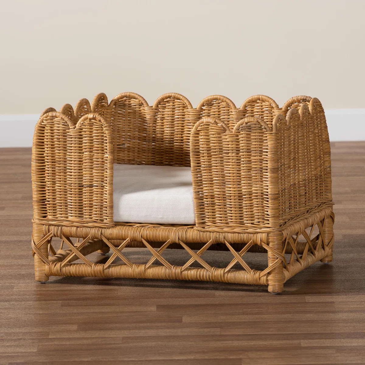 Brazley Bali & Pari Palm Bohemian Light Honey Rattan Pet Bed | Wayfair North America