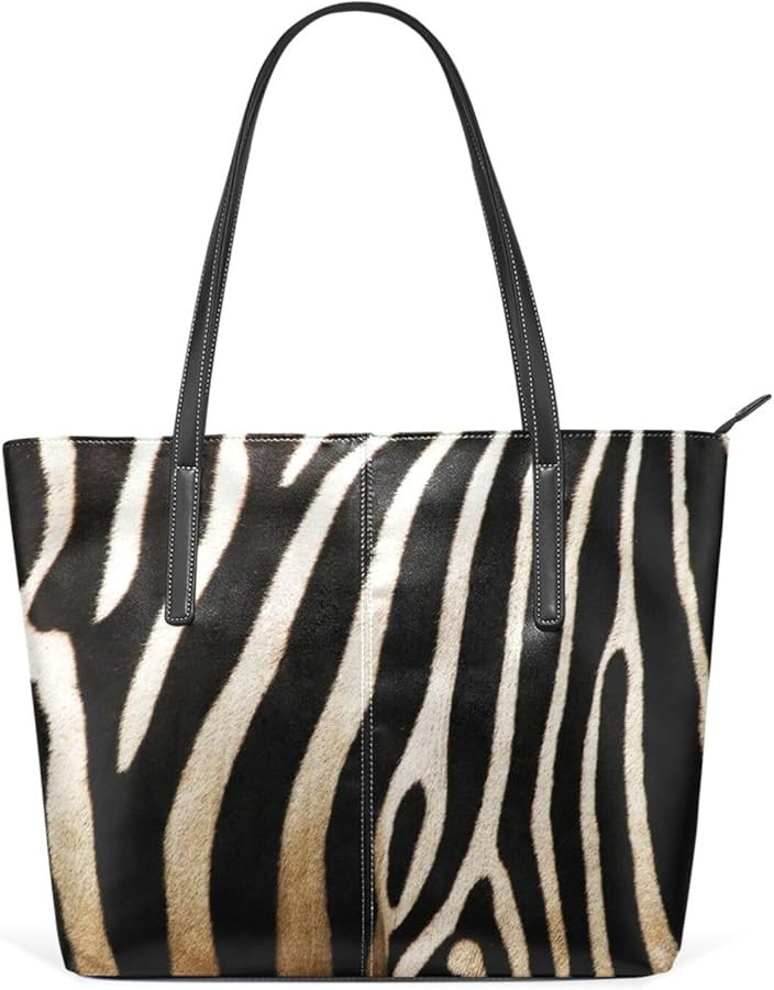 Yasala Top Handle Bag for Women Vintage Zebra Skin Vegan Leather Lady Purse Shoulder Bag Travel S... | Amazon (US)