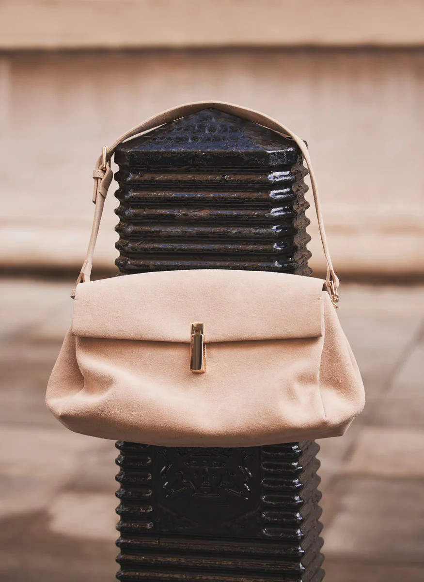 Neutral Suede Large Shoulder Bag | Mint Velvet