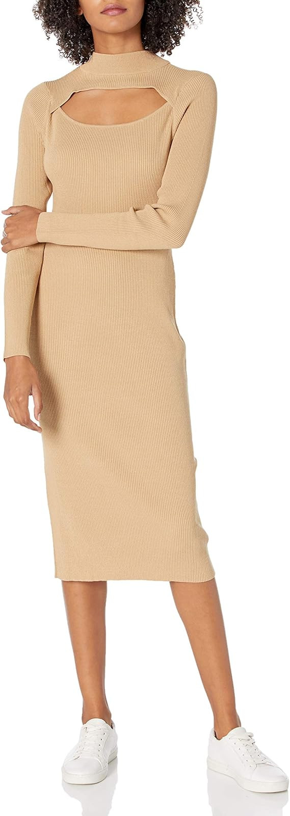 The Drop Women's Chantal Midi Bodycon Fitted Cutout Rib Dress | Amazon (US)