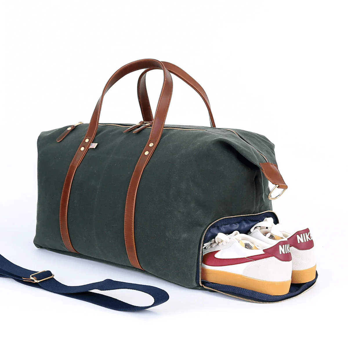 Heritage Weekender - Waxed Hunter Green/Whiskey Brown | Hudson Sutler