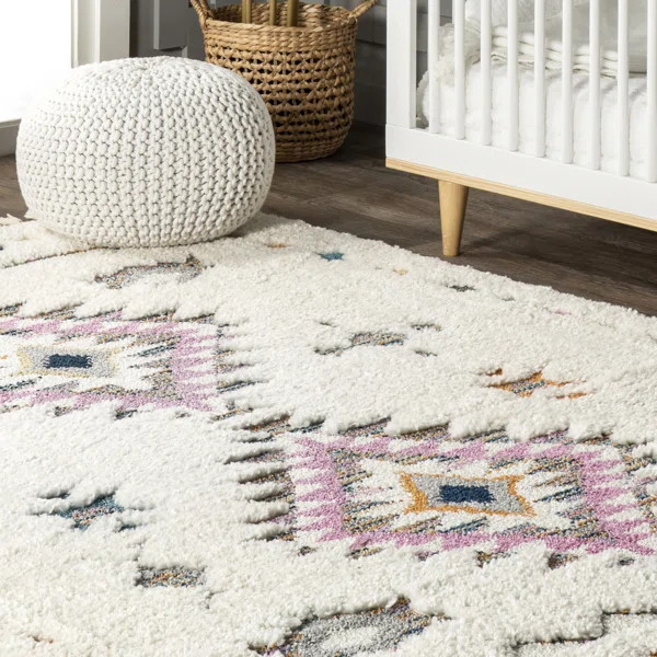 Higginson Diamond Runner Shag Rug for Living Room Bedroom Dining Room Nursery Entryway Hallway, O... | Wayfair North America