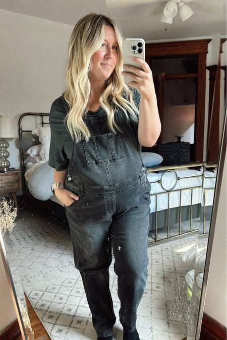 The cutest maternity overalls for fall. 🍁🍂 I paired with a graphic tee. Shop this look from old navy and amazon this fall.

#LTKfindsunder50 #LTKbump #LTKSeasonal