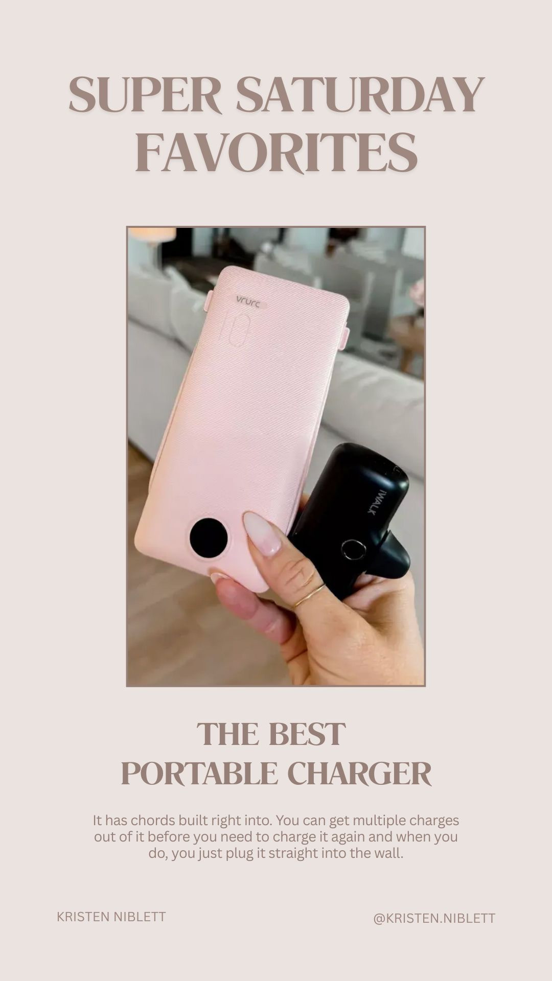 The best portable charger! I always have one of these in my purse just in case my phone dies. They’re also perfect for travel! It would make a great last minute stocking stuffer for anyone on your list! 

#LTKTravel #LTKGiftGuide #LTKHoliday