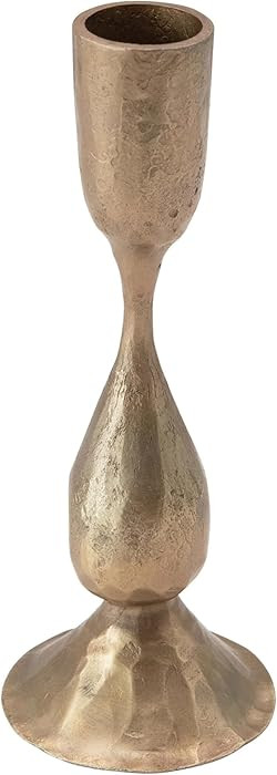 Creative Co-Op Round Hand-Forged Metal Taper Holder, Antique Brass Finish | Amazon (US)