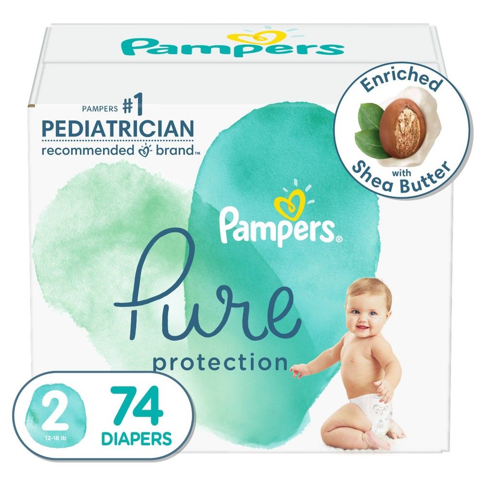 Pampers Pure Protection Diapers Super Pack - Size 2 - 74ct | Target