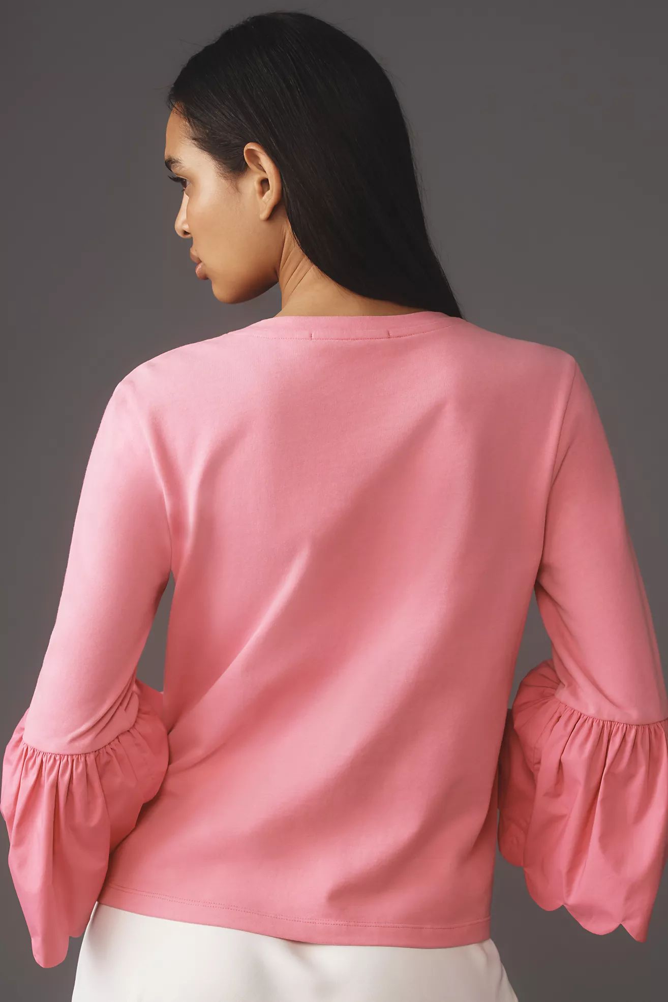 English Factory Scallop Bell-Sleeve Top | Anthropologie (US)