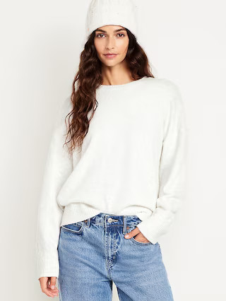 Cozy Wool-Blend Crew-Neck Sweater | Old Navy (US)