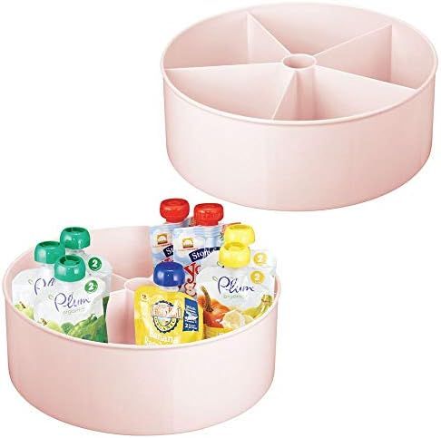 mDesign Plastic Divided Lazy Susan Turntable Storage Container for Kitchen Cabinet, Pantry, Refri... | Amazon (US)