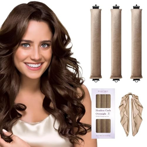 Heatless Hair Curler Overnight Curls-3 Pcs No Heat Curling Blowout Rod to Sleep In,Hair Rollers with Satin Scarf | Amazon (US)