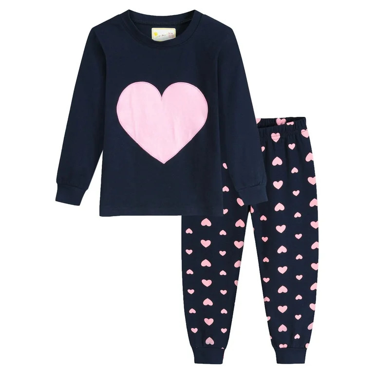 Little Hand Girls Pajamas Heart Print Valentine's Day Pjs Set Size 6 | Walmart (US)