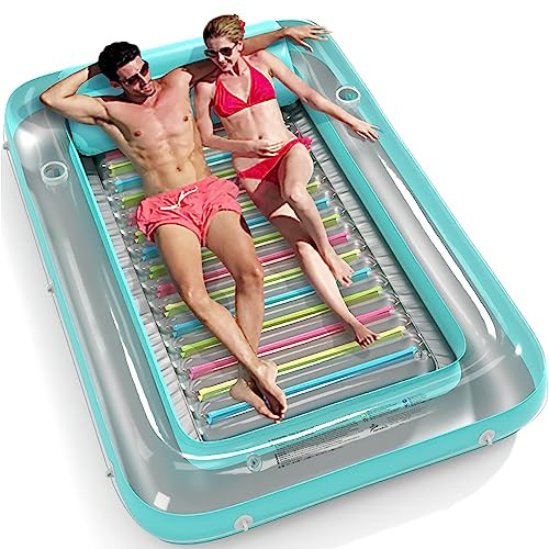 Inflatable Tanning Pool Lounger Float - Jasonwell 4 in 1 Sun Tan Tub Sunbathing Pool Lounge Raft Floatie Toys Water Filled Tanning Bed Mat Pad for Adult Blow Up Kiddie Pool Kids Ball Pit Pool TM | Amazon (US)