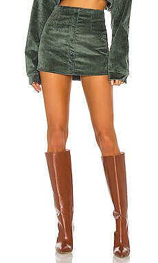 DANIELLE GUIZIO Corduroy Button Up Skirt in Dark Green from Revolve.com | Revolve Clothing (Global)